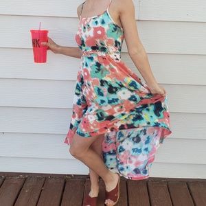 Xhilaration High Low - Tie Dye Watercolor Dress